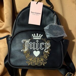 Juicy Couture Black Backpack with Gold Accents